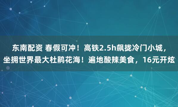 东南配资 春假可冲！高铁2.5h飙拢冷门小城，坐拥世界最大杜鹃花海！遍地酸辣美食，16元开炫