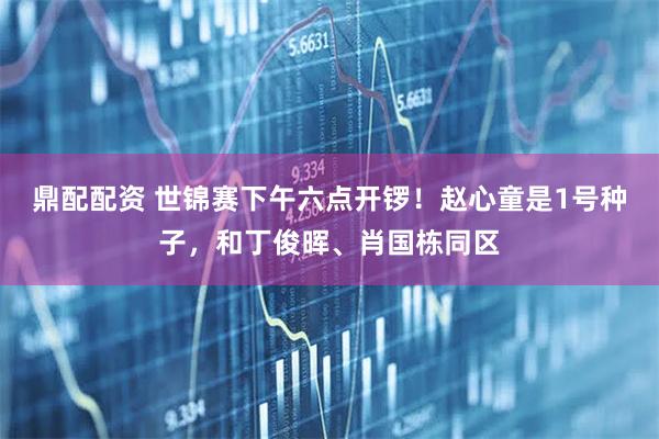 鼎配配资 世锦赛下午六点开锣!赵心童是1号种子,和丁俊晖、肖国栋同区